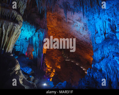 Furong stalactite grotte du karst de Wulong parc géologique, Site du patrimoine mondial de l'Unesco dans le comté de Wulong, Chongqing, Chine, Asie Banque D'Images