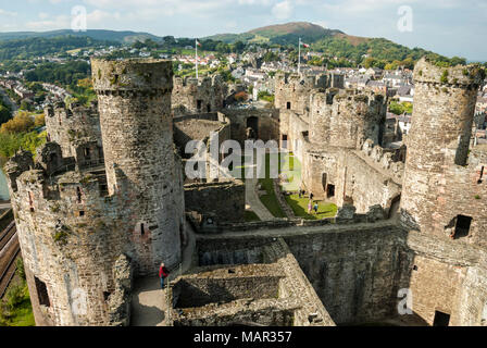 Château de Conwy, UNESCO World Heritage Site, Conwy (Conway), au nord du Pays de Galles, Royaume-Uni, Europe Banque D'Images