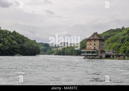 La Suisse, l'Rhinefall Schaffhausen, chutes du Rhin sur le Rhin, Banque D'Images