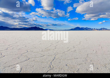 C'est une vue de la crêtes de sel sur la Bonneville Salt Flats, près de la ville de Wendover dans l'extrême ouest de l'Utah, USA. Banque D'Images