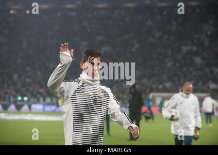 Turin, Italie. 06Th avr, 2018. Paulo Dybala lors de la Ligue des Champions match Juventus FC vs Real Madrid. Le Real Madrid a gagné 0-3 à l'Allianz Stadium, à Turin, Italie 3e 2018 Credit : Alberto Gandolfo/Pacific Press/Alamy Live News Banque D'Images