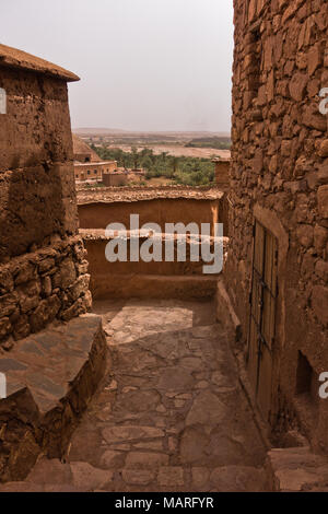 Ruelles de village berbère de Ait Ben Haddou, patrimoine mondial de l'Unesco au Maroc Banque D'Images