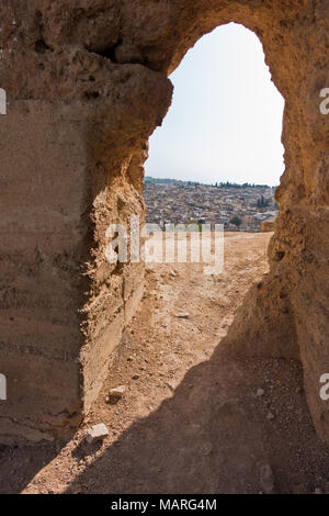 Vue du paysage urbain de Fès tombes Merenides, Maroc Banque D'Images