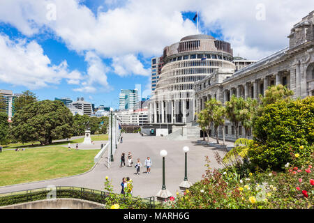 Le Parlement de Nouvelle-Zélande wellington new zealand la ruche par sir Basil Spence gouvernement de Nouvelle-Zélande l'Île du Nord Wellington bâtiments Nouvelle-Zélande NZ Banque D'Images
