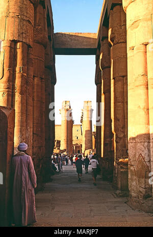 Colonnade d'Amenhotep III,temple de Louxor en Egypte Banque D'Images