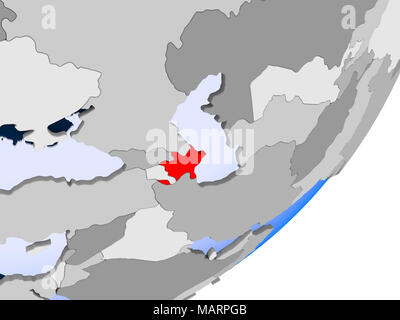 Rendu 3D d'Azerbaïdjan sur les océans du globe avec transparence. 3D illustration. Banque D'Images