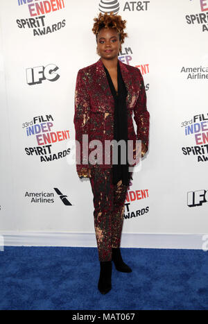 Assister à des célébrités 2018 Film Independent Spirit Awards - Arrivals comprend : Dee Rees Où : Los Angeles, California, United States Quand : 03 mars 2018 Credit : Brian à/WENN.com Banque D'Images