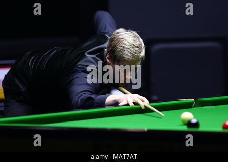 Beijing, Beijing, Chine. 4ème apr 2018. Beijing, Chine-4ème Avril 2018 : Neil Robertson est en concurrence avec Sam Craigie Open de Chine de Snooker à Beijing en 2018, 4 avril 2018. Crédit : SIPA Asie/ZUMA/Alamy Fil Live News Banque D'Images