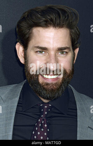 John Krasinski participant à la 'un lieu calme' premiere à AMC Lincoln Square le 2 avril 2018 à New York. | Verwendung weltweit Banque D'Images