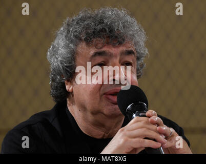 Prague, République tchèque. Le 04 Avr, 2018. Nouveau chef principal de la Philharmonie Tchèque Semyon Bychkov assiste à une conférence de presse sur nouvelle saison à Prague, République tchèque, le 4 avril 2018. Photo : CTK Michal Krumphanzl/Photo/Alamy Live News Banque D'Images