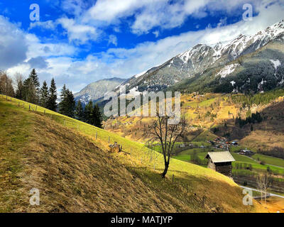 Paysage de printemps entre Bad Gastein Bad Hofgastein et villes. L'Autriche Banque D'Images