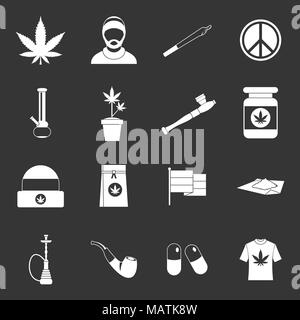 Rasta icons set vector gris Illustration de Vecteur
