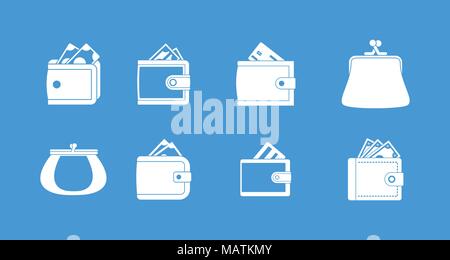 L'icône porte-monnaie vecteur bleu Illustration de Vecteur