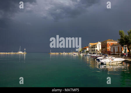 Tempête, Gaios port, Paxos, Grèce Banque D'Images