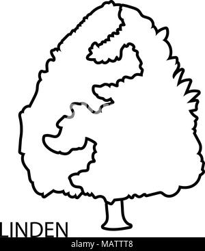 Icône style du contour, Linden Illustration de Vecteur