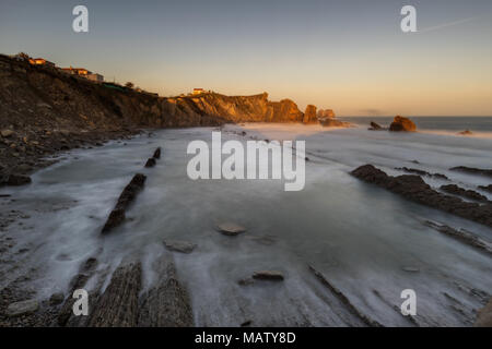 Paysage dans l'Urros de Liencres. La Cantabrie. L'Espagne. Banque D'Images