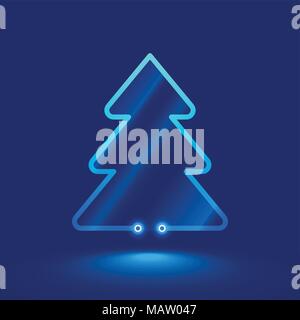 Arbre de Noël à partir de simples néons et verre. electronique style. VECTOR Illustration de Vecteur