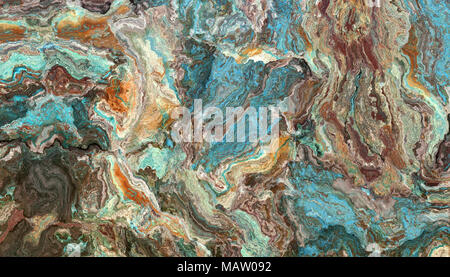 La mosaïque de pierre gemme brute turquoise texture. Arrière-plan coloré. Illustration 2d Banque D'Images