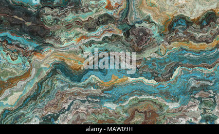 La mosaïque de pierre gemme brute turquoise texture. Arrière-plan coloré. Illustration 2d Banque D'Images