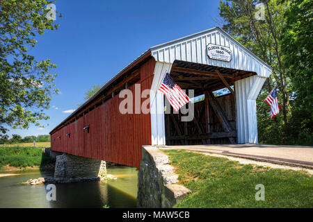 Les Allen Mill Pont couvert en Ohio Banque D'Images