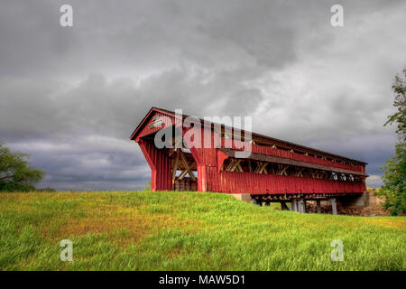 Le pont couvert de Bigelow en Ohio Banque D'Images