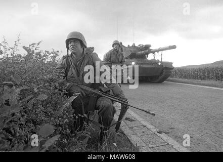 Exercices de l'OTAN en Allemagne, les troupes canadiennes (octobre 1983) Banque D'Images