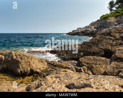 Vue depuis la baie de Canyamel, Majorque, Îles Baléares lors d'une journée ensoleillée Banque D'Images