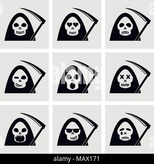 Icônes emoticon mort Illustration de Vecteur