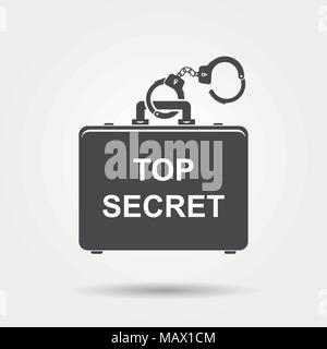 Icône vecteur porte-documents avec des menottes Illustration de Vecteur