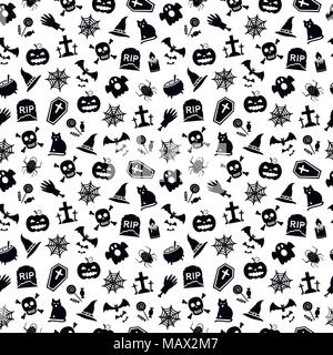 Seamless background Halloween avec différents objets religieux. Vector illustration. Illustration de Vecteur