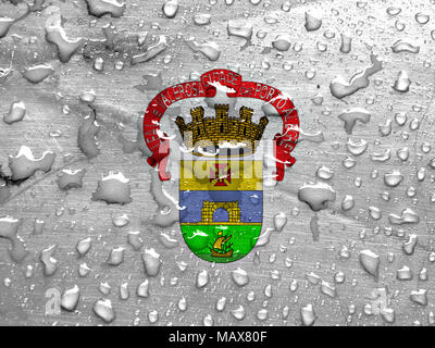 Drapeau de Porto Alegre avec gouttes de pluie Banque D'Images