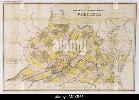 Un plan de l'amélioration interne de la Virginie, 1848 Banque D'Images