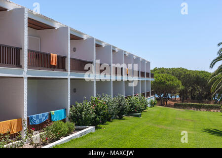 Parador Mazagon bâtiment et jardin, province de Huelva, Andalousie, Espagne Banque D'Images