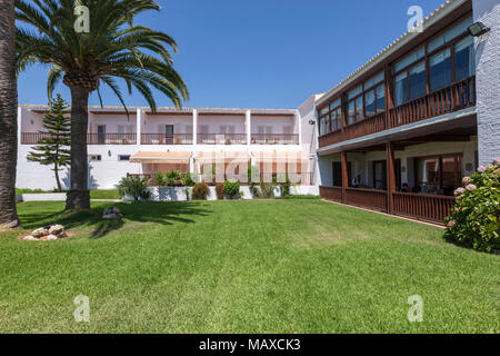 Parador Mazagon bâtiment et jardin, province de Huelva, Andalousie, Espagne Banque D'Images