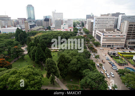 La place de l'unité de l'Afrique à Harare, Zimbabwe. Banque D'Images