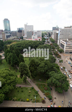 La place de l'unité de l'Afrique à Harare, Zimbabwe. Banque D'Images