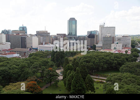 La place de l'unité de l'Afrique à Harare, Zimbabwe. Banque D'Images