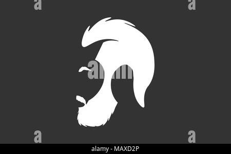 Visage barbe, logo Vector Illustration de Vecteur