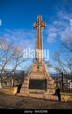 Mémorial à la Scottish Horse Regiment (soulevée en 1900) qui ont participé à la Deuxième Guerre des Boers, l'Esplanade du Château d'Édimbourg, Edinburgh, Ecosse Banque D'Images