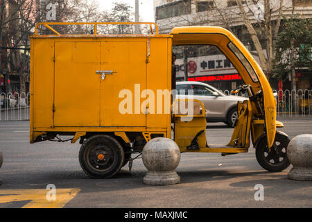 Une voiture jaune Express dans la région de Xi'an, Chine, Mars 2018 Banque D'Images