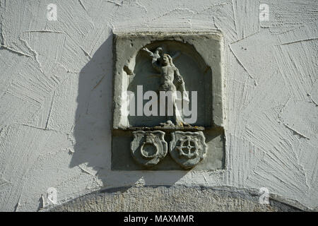 Sculpture de Saint Sébastien à chapelle Saint Sébastien, Mühlheim sur le haut Danube, Bade-Wurtemberg, Allemagne Banque D'Images