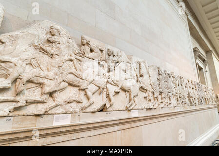 L'intérieur du Parthénon au British Museum, London, UK Banque D'Images