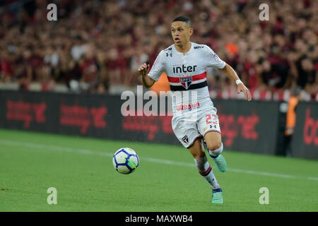 Curitiba, Brésil. Le 04 Avr, 2018. M. Guilherme lors d'Atletico PR x São Paulo FC, match pour la 4ème phase de la Coupe du Brésil, qui a eu lieu à l'Arena da Baixada à Curitiba, PR. Credit : Reinaldo Reginato/FotoArena/Alamy Live News Banque D'Images