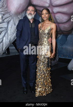 Los Angeles, CA, USA. 4ème apr 2018. 04 avril 2018 - Los Angeles, Californie - Jeffrey Dean Morgan, Naomie Harris. Warner Bros Pictures' ''carnage'' Los Angeles Premiere tenue au Théâtre de Microsoft. Crédit photo : Birdie Thompson/AdMedia Crédit : Birdie Thompson/AdMedia/ZUMA/Alamy Fil Live News Banque D'Images