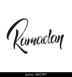 Le Ramadan. Maison de vacances design lettrage félicitations musulmane. Maison de vacances design calligraphie Ramadan Illustration de Vecteur