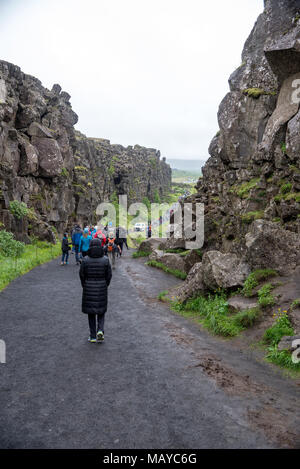 Þingvellir, Islande - Juillet 19, 2017 : le Parc National de Thingvellir en Islande Banque D'Images