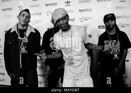 Khleo Thomas, Deandre Way aka Soulja Boy et Lil Playboii à Snoop Dogg Malice n Wonderland premiere le 22 mars 2010 à Los Angeles, Californie. Banque D'Images