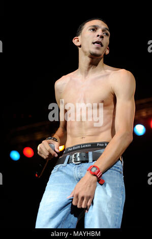 Khleo Thomas fonctionne à l'été à explosion LA Sports Arena le 20 août 2011 à Los Angeles, Californie. Banque D'Images