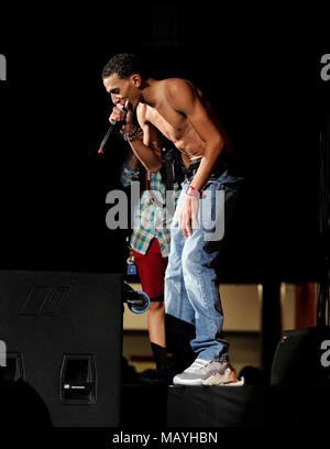 Khleo Thomas fonctionne à l'été à explosion LA Sports Arena le 20 août 2011 à Los Angeles, Californie. Banque D'Images