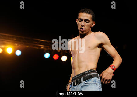 Khleo Thomas fonctionne à l'été à explosion LA Sports Arena le 20 août 2011 à Los Angeles, Californie. Banque D'Images